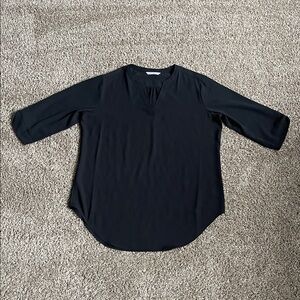 Classic Black V-Neck 3/4 Sleeve Women's Top